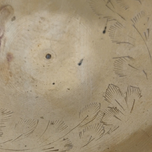 Vintage Brass Embossed Decorative Bowl with Handles - Picture 2 of 4